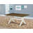 X-Style Kitchen Table - a Rectangle Dining Table Top with Stylish Legs, Wire Brushed Linen White-1435214602-1435214605-1435214604