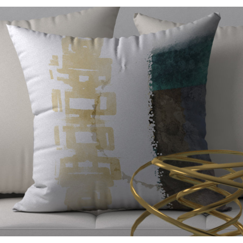 Magnifique housse de coussin carrée et insert, 18 po x 18 po
