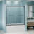 56"-60" W X 58" H Double Sliding Bathtub Shower Door, Semi-Frameless Bypass Tub Door, 1/4" (6Mm) Tempered Glass With Explosion-Proof Film, Adjustable Aluminum Alloy Frame-123404345