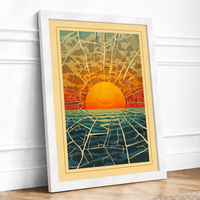 Golden Sunrise Japandi - Framed Print