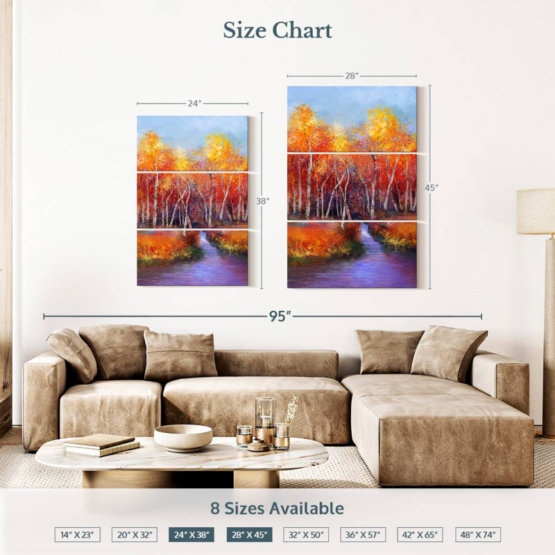 Fall Birch Trees, 38" H x 24" W