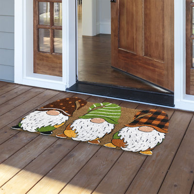 Fall Gnomes Natural Fiber Coir Doormat