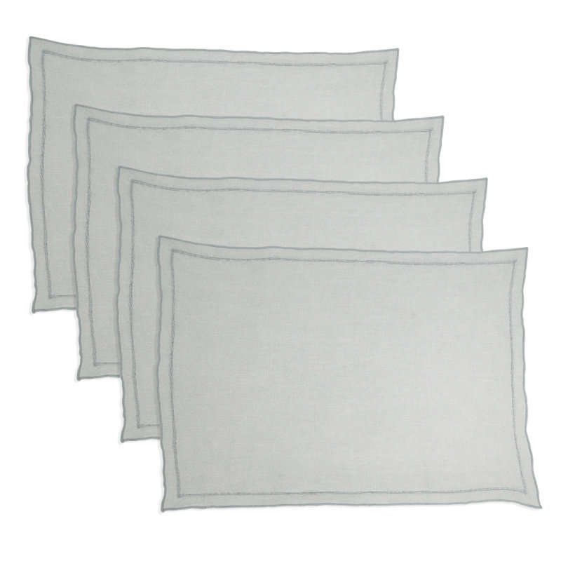 Napperon Stonewashed Overlock Edge (ensemble de 4), Bleu