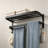 Towel Rack for Bathroom with Double Towel Bars and Hooks, Wall Mount Towel Shelf, Stainless Steel Bathroom Towel Holder, Matte Black Finish
