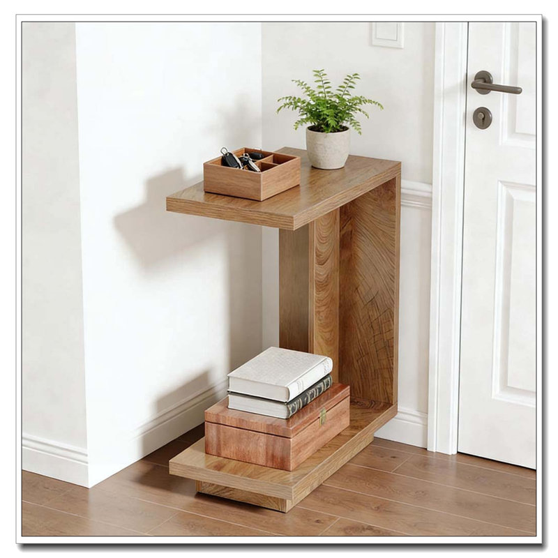 Table de chevet en forme de C