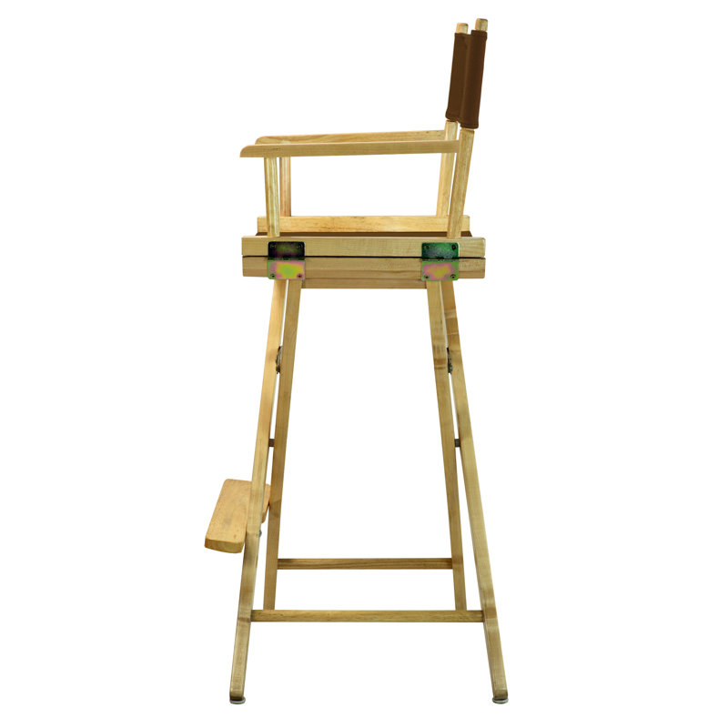 30" Folding Director Chair with Canvas, Natural, Brown