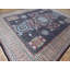 Tapis de zone en laine noir/beige 11 pi 10 po x 15 po one-of-kind à la main noué la Stef