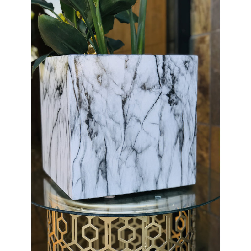 Wabbaseka Planter Box, Marble, 12" H x 12" W x 12" D