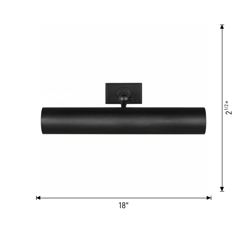 Kenyon Dimmable Wall Mounted Picture Light, Aged Iron, 2.5" H x 18" W x 10.3" D