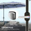 Parasol d'extérieur spacieux, très grand, rectangulaire, avec frange et manivelle-125299846