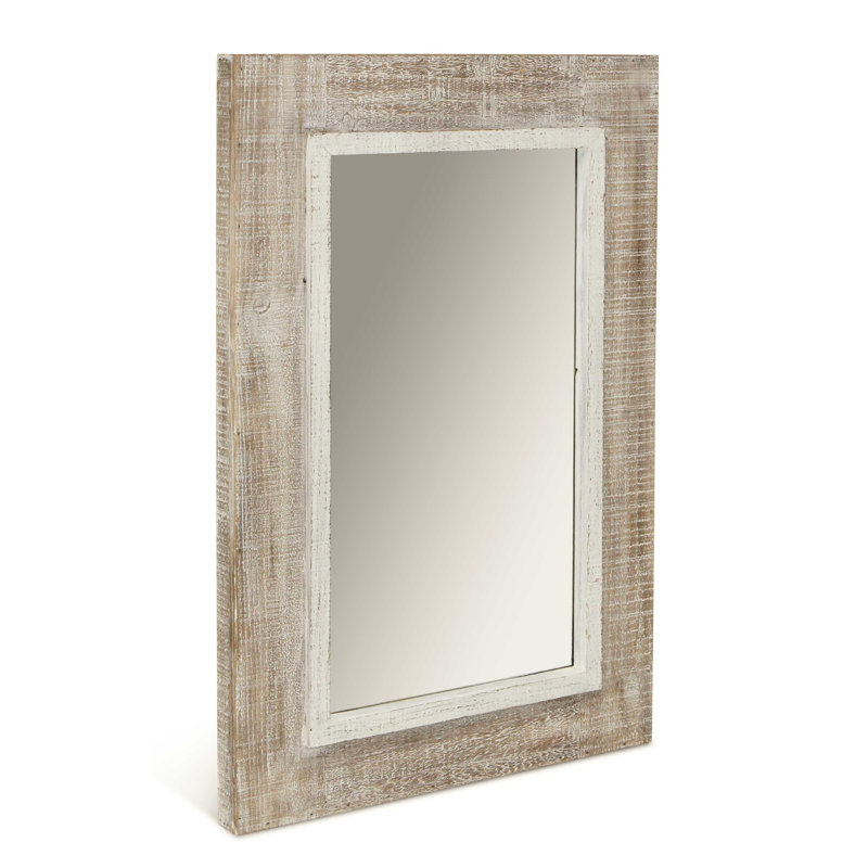 Miroir de commode biseauté rustique Basford, Beige