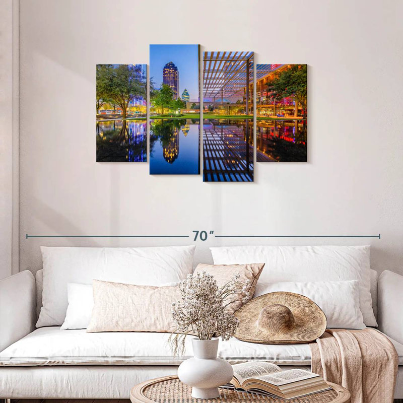 Paysage urbain du centre-ville de Sireci Dallas, H 27 po x l 43 po