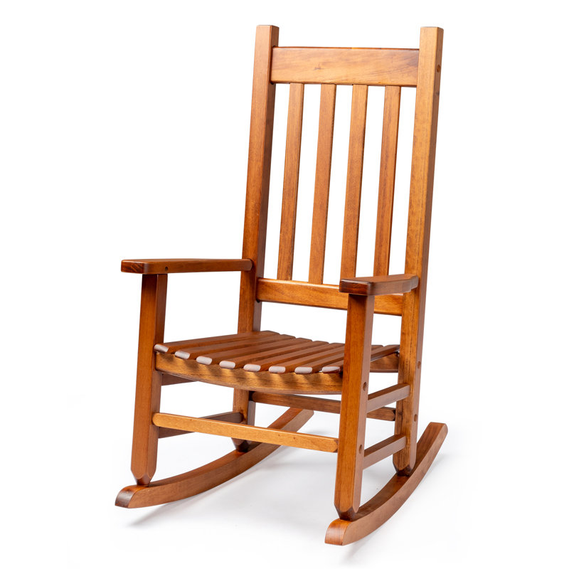 Kamree Kids 11.3'' Wood Rocking Chair and Ottoman, Brown
