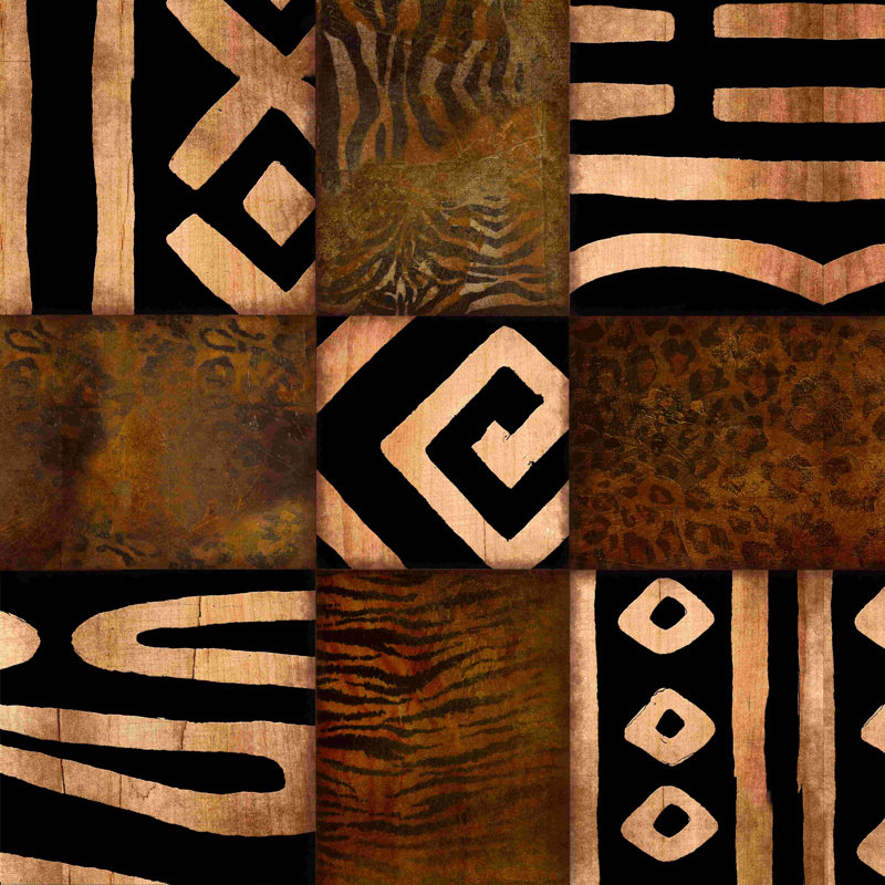 Tribal - reproduction sur toile tendue, H 12 po x l 12 po