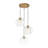 3-Light Clear Hammered Glass Chandelier