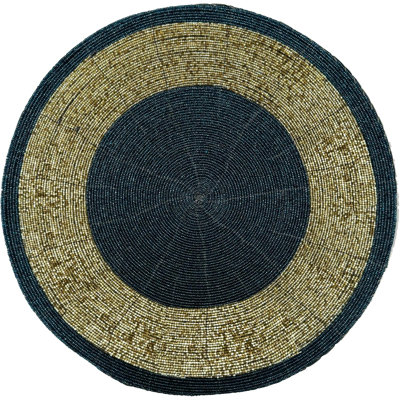 Handmade Beaded Placemats Set Heat Resistant Round Placemats for Kitchen and Dining Table Decor