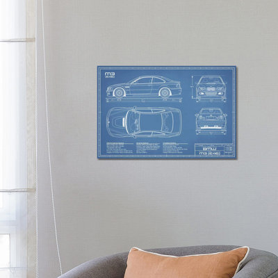 BMW M2 (E46) 1 Piece Wrapped Canvas Wall Art