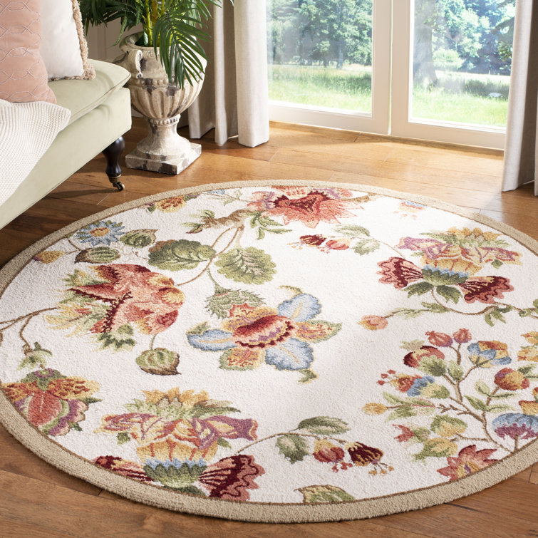 Hollander Floral Handmade Looped Wool Area Rug