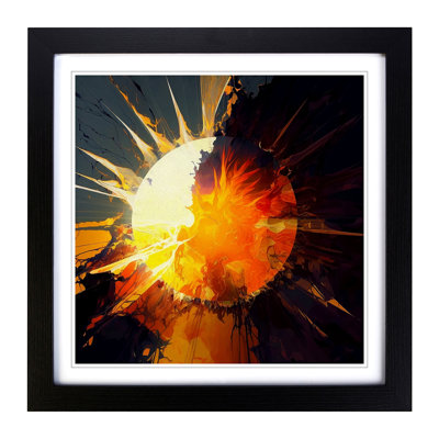 Sun Gestural Art - Framed Print