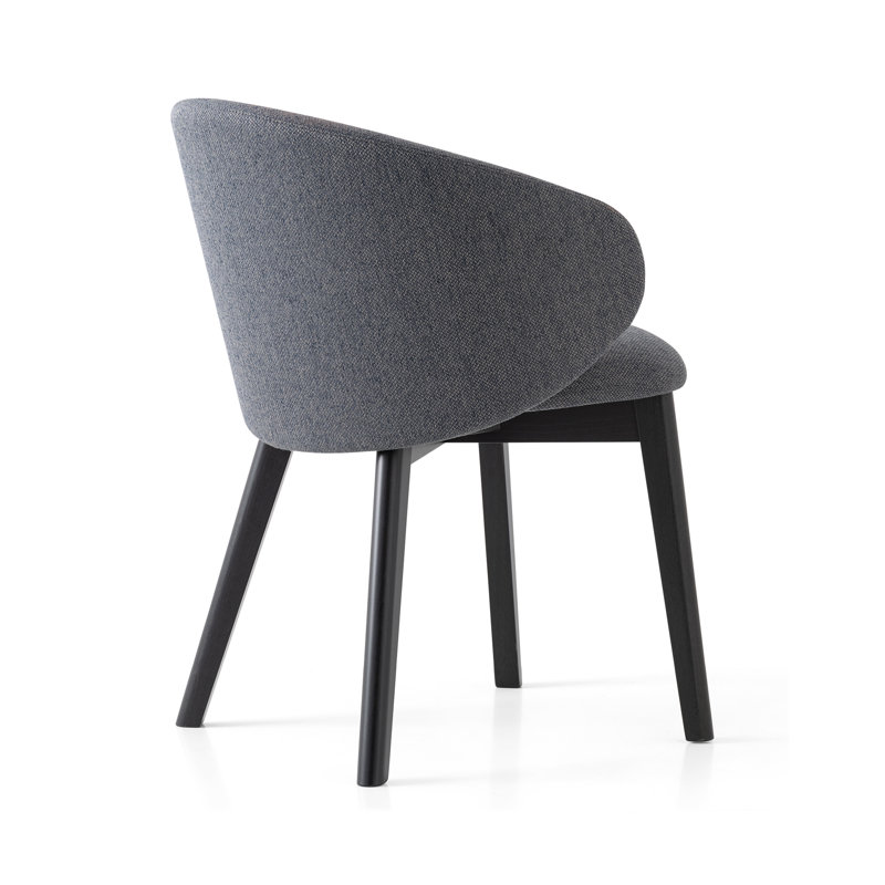 Tuka Upholstered Armchair with Wooden Frame, Sand, Graphite