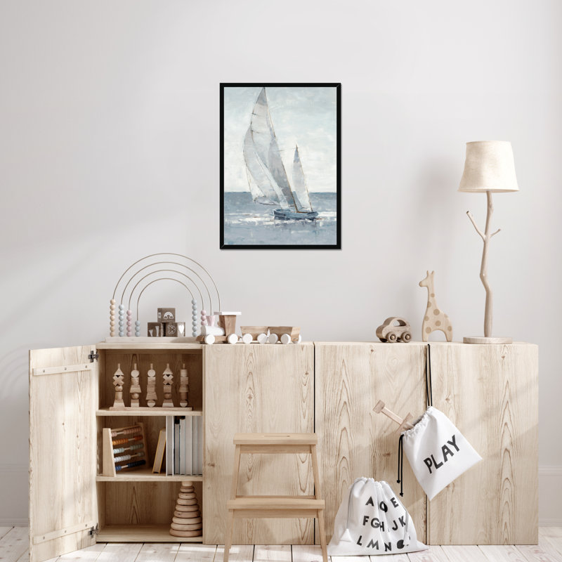 Gray Seas I by Ethan Harper - Painting, Black Framed Paper Print, 50cm H x 34cm W