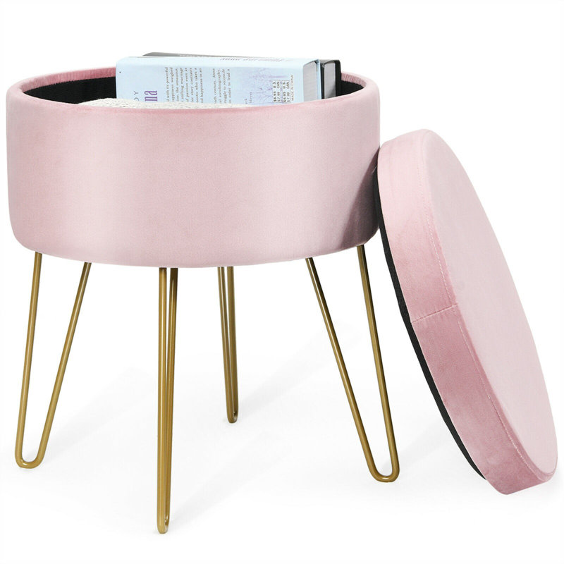 Tabouret d'appoint en acier, Rose