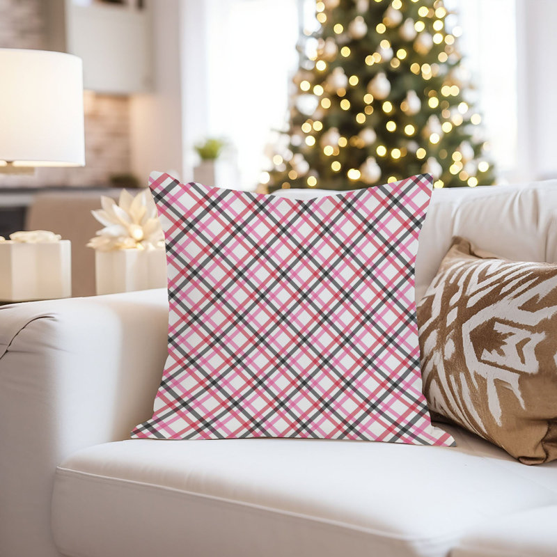 Abstract Pink Plaid Pattern Modern