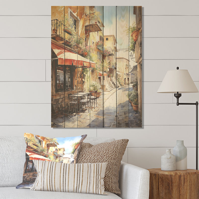 Italian Village Essence II - Italie sur bois, H 40 po x l 30 po