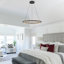 Modern Wagon Wheel Chandelier - 24-Light Black Metal Ring Pendant with Bubble Glass Globes, 23.6" Dimmable LED Ceiling Light for Dining Room Kitchen Island