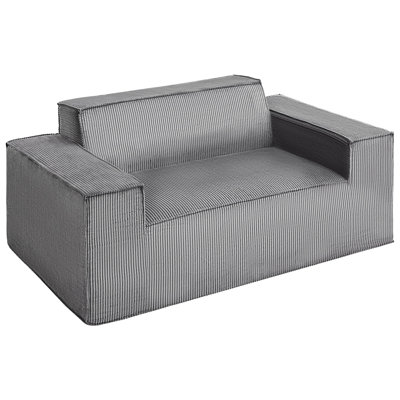 Moderne gris à 2 places en velours côtelé, coussins moelleux, affaissement, installation rapide pour sièges de bureau, ressorts ensachés, chambre à coucher