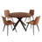 46'' Round Dining Table Set, Modern Kitchen Table For 4 Person, Steel Legs, Pedestal Dining Set With 32.4"h Dining Chair, Saving Space-1334322074-1286767923-1286767922