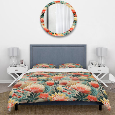 Ensemble de housse de couette Coral Crests Tropical Pattern III