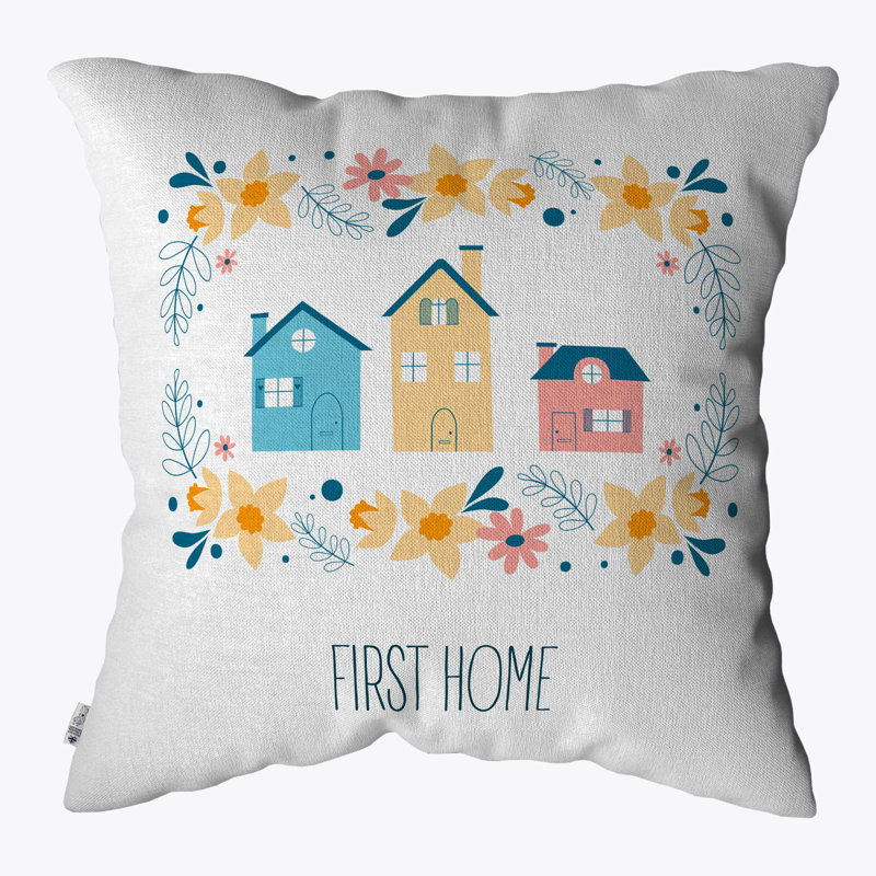 Floral White Square Cushion Cover