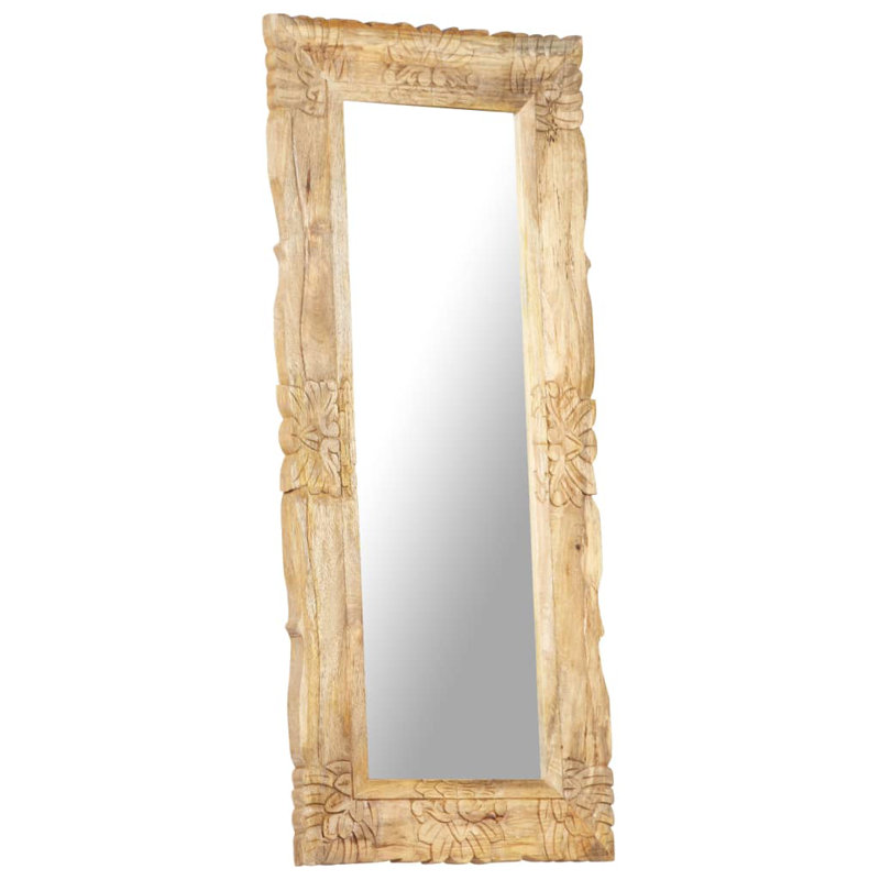 Cummins Wood Flat Wall Mirror, Brown, 110 cm H x 50 cm W