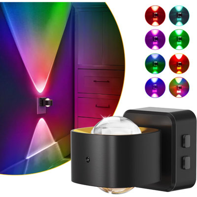 Projecteur de veilleuse DEL, veilleuse RVB aux couleurs changeantes à brancher | Veilleuse à détecteur crépusculaire, veilleuse rotative, éclairage d'ambiance RVB pour salle de bain, salle de jeux, cadeaux, ensemble de 1