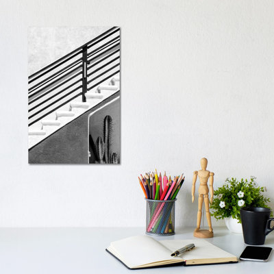Black California Series - Climbing Stairs - Wrapped Canvas Print