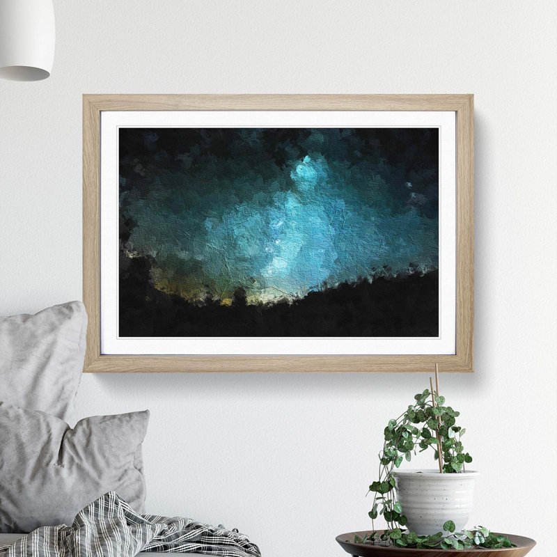 The Milky Way over Switzerland - Picture Frame Painting Print, Oak Framed, 48cm H x 65cm W x 2cm D