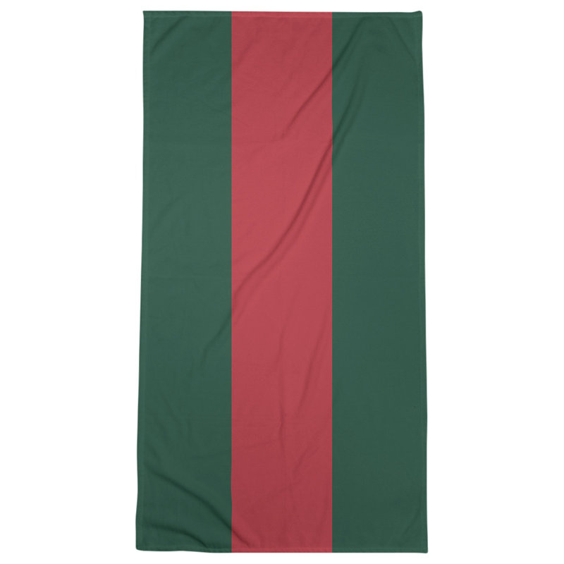 Lightweight Bath Towel, Forest Green/Iron Range Red/Forest Green, Poly/Cotton