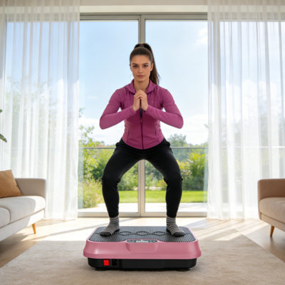 Vibration Plate Exercise Machine, Whole-Body Vibration Fitness Platform with Adjustable Workout Settings for Home Gym