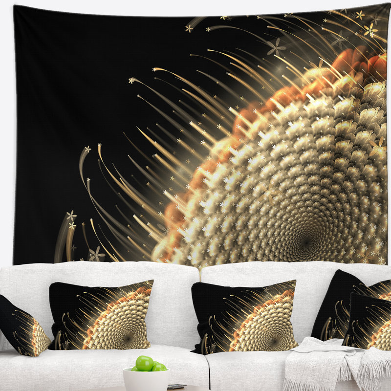 Tapisserie motif floral fractal, H 32 po x l 39 po