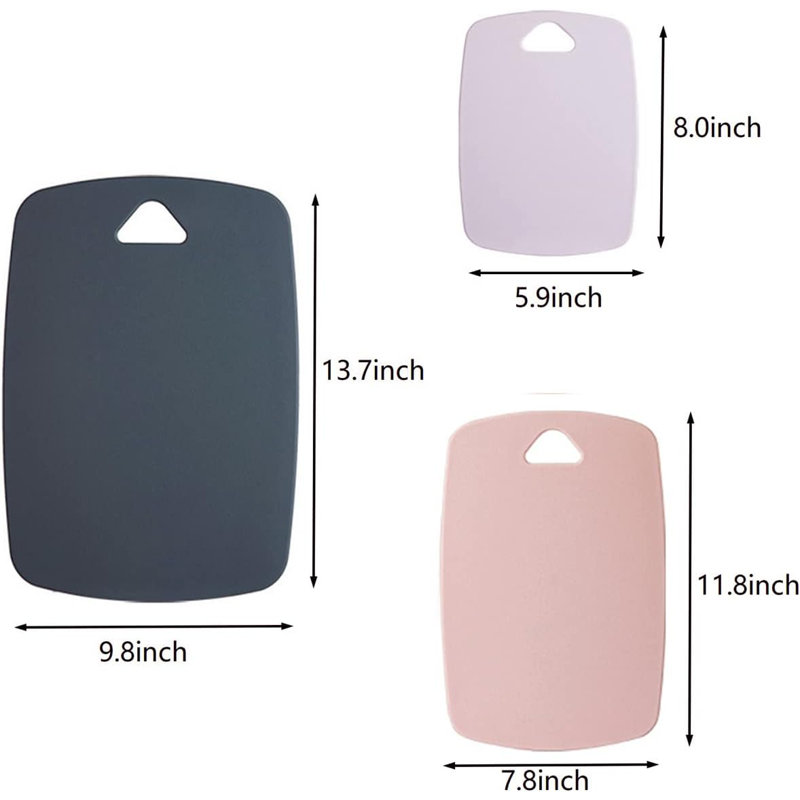 3-piece Plastic Cutting Board Set Pink