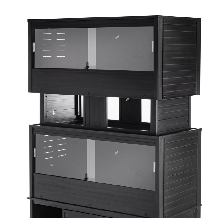 New Age Pet Ecoflex Two Large Reptile Enclosures With Matching Stacker Combo Set In Black