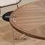 Table de salle à manger ronde française rétro, noyer durable-325430519