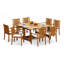 6 Seats 7 Pcs Grade-A Teak Wood Dining Set: 60" Square Rectangle Butterfly Table And 6 Cahyo Stacking Arm Chairs #11CH1406-440607714