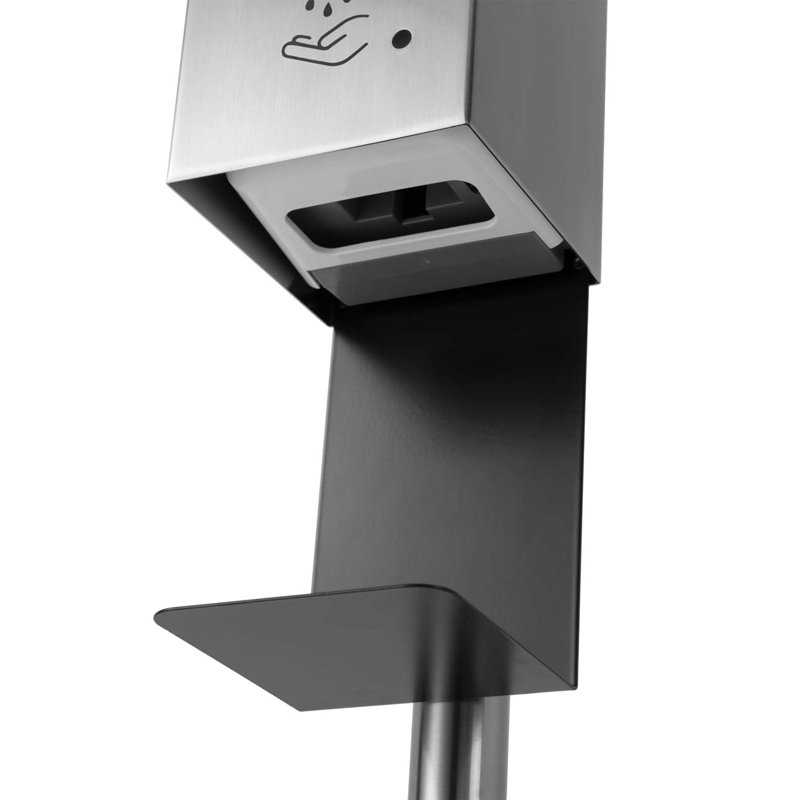 Luxe Floor Stand Touchless Hand Sanitizer Dispenser - 54", Powermist, Satin Nickel