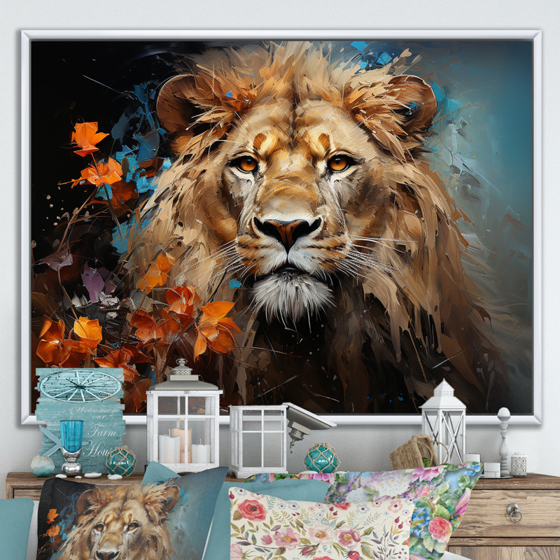 Lions sans énergie I - impression, H 30 po x l 40 po x P 1,5 po, Cadre flottant blanc