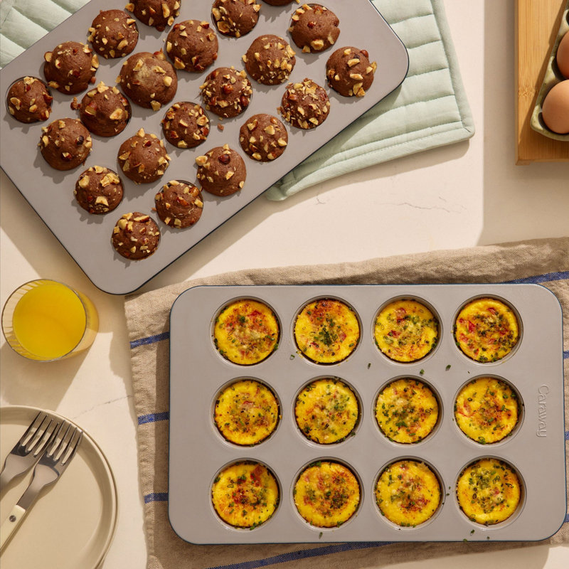 Caraway 24 Cup Mini Muffin Pan, Cream, Sage