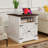 24" Modern Farmhouse Nightstand & End Table With 2-In-1 Built-In Charging Station & Double-Door Storage-604870575-611736442