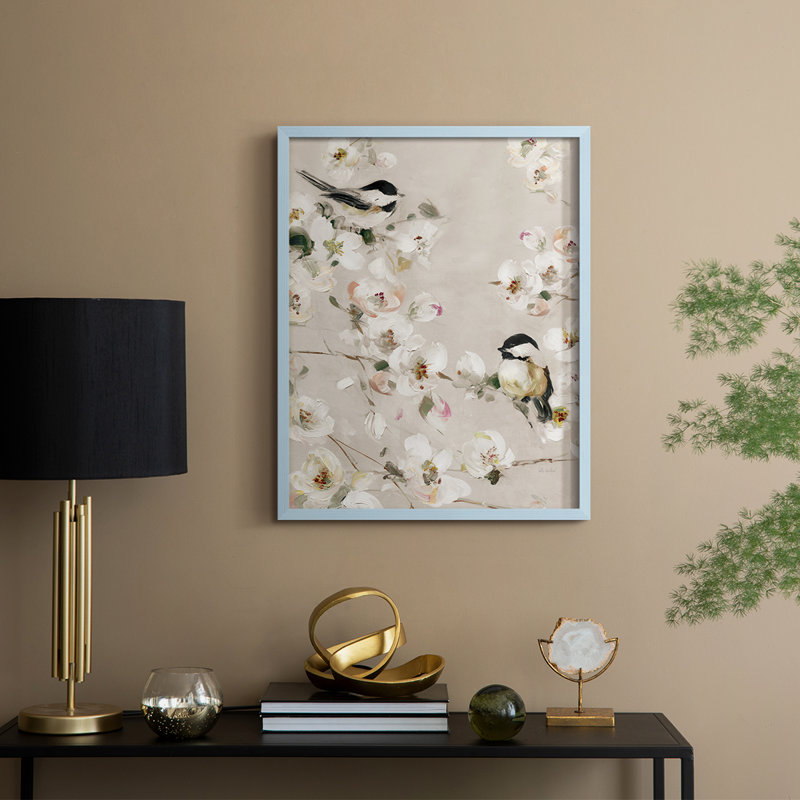 «Sweet Song Duo II», reproduction encadrée - bois massif, Bleu, H 30 po x l 24 po