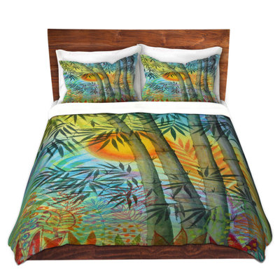 Ensembles de housse de couette DiaNoche en microfibre par Jennifer Baird - The Bamboo Grove at Sunset